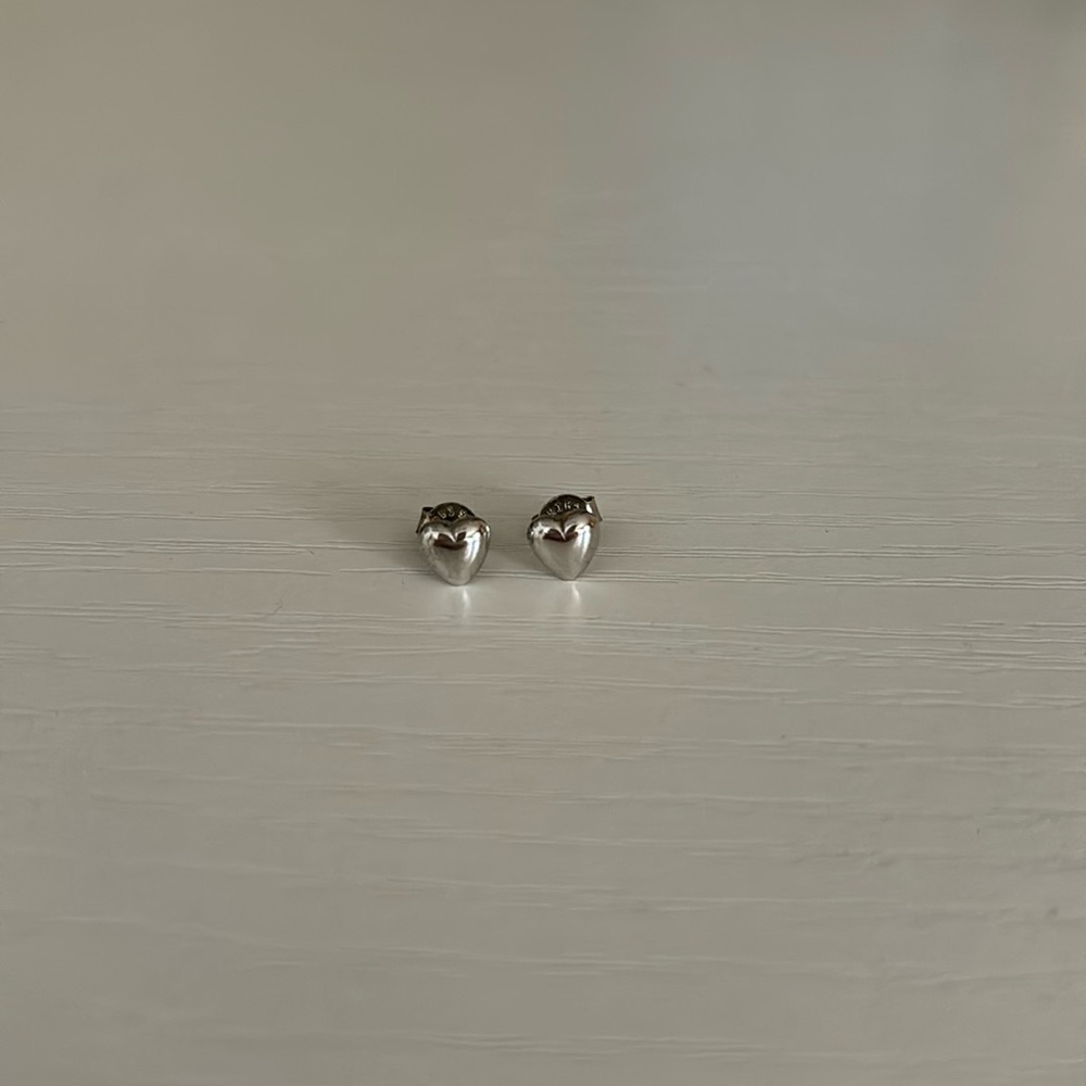 Sterling silver heart stud earrings